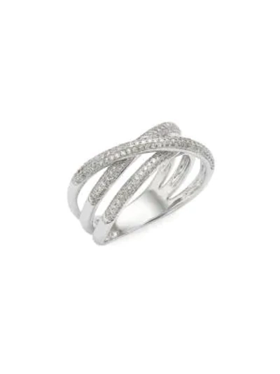 Shop Saks Fifth Avenue 14k White Gold & Diamond Multi-band Ring