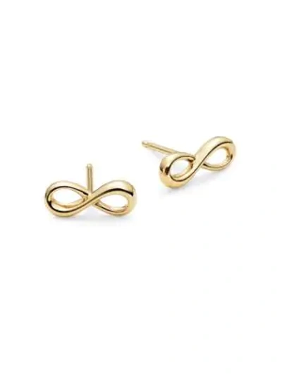 Shop Saks Fifth Avenue Tiny Infinity 14k Yellow Gold Stud Earrings