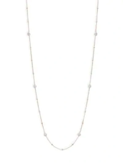 Shop Saks Fifth Avenue Crystal-embellished Sterling Silver Station Necklace In 28 Rosegold