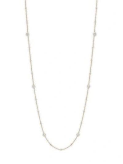 Shop Saks Fifth Avenue Crystal-embellished Sterling Silver Station Necklace In 18 Gold