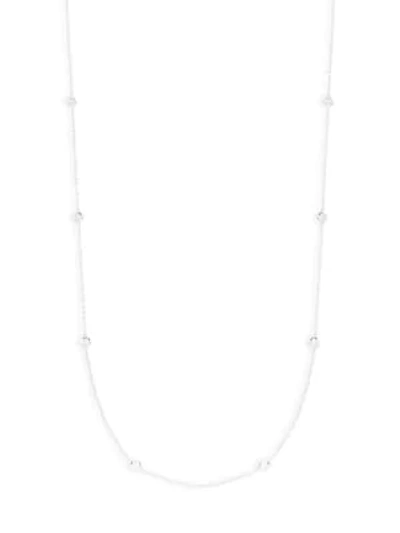 Shop Saks Fifth Avenue Women's Diamond 14k White Gold Bezel Station Necklace