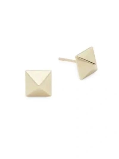 Shop Ef Collection 14k Yellow Gold Large Pyramid Stud Earrings