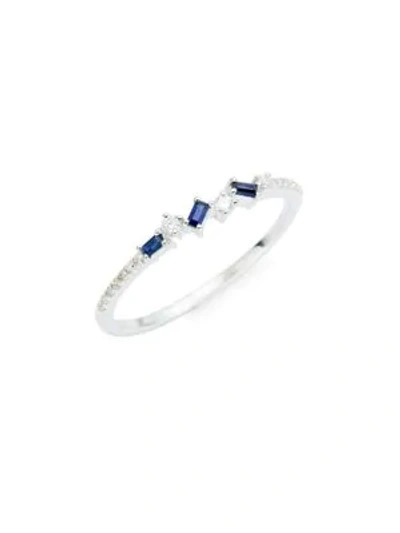 Shop Kc Designs 14k White Gold, Baguette Sapphire & Diamond Ring