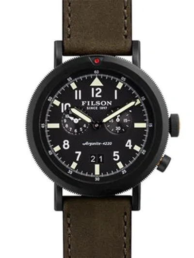 Shop Filson Scout Dual Time Watch In Black