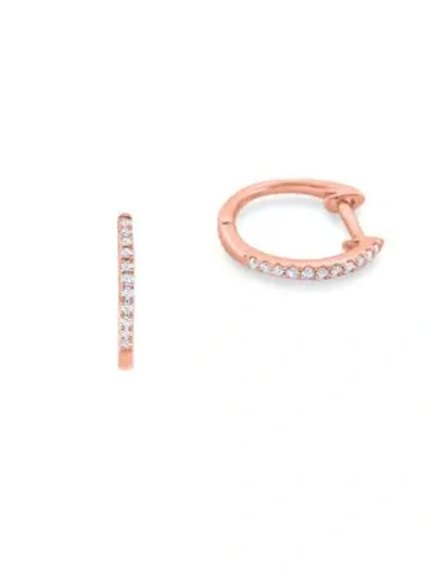 Shop Kc Designs 14k Rose Gold Diamond Mini Hoop Earrings