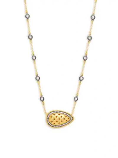 Shop Freida Rothman Goldtone & Crystal Lattice Pendant Necklace