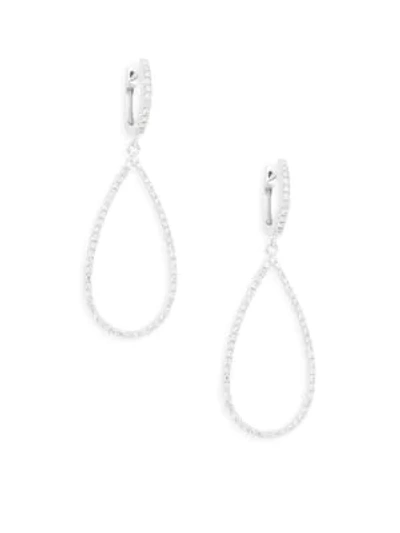Shop Saks Fifth Avenue Women's 14k White Gold & Natural Diamond Teardrop Earrings