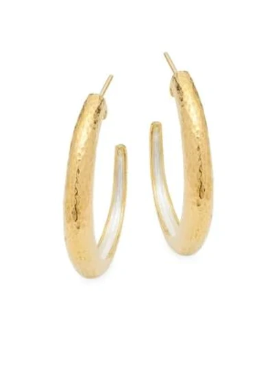 Shop Gurhan Sterling Silver Hammered Earrings In Gold