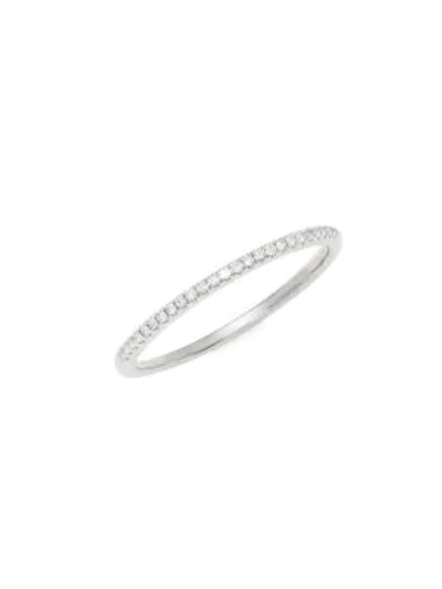 Shop Saks Fifth Avenue Women's Diamond And 14k White Gold Band Ring/size 7