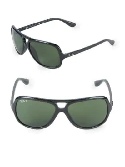 Shop Ray Ban 59mm Polarized Pilot Sunglasses In Black