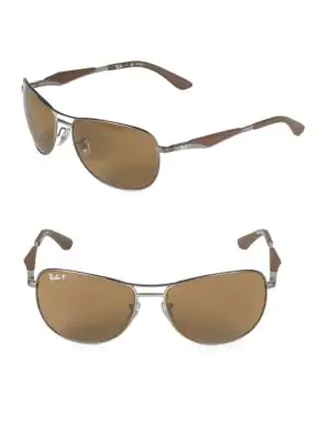 Ray Ban 59mm Classic Polarized Aviator Sunglasses In Gunmetal Modesens