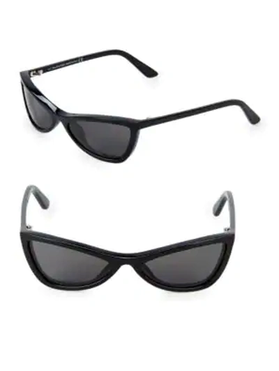 Shop Balenciaga Narrow 59mm Triangular Sunglasses In Black