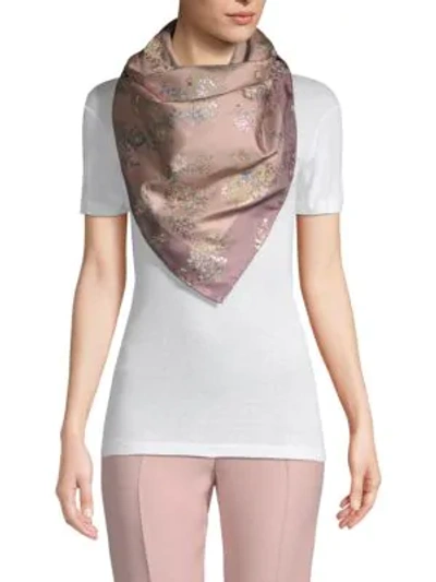 Shop Valentino Brocade Floral Scarf In Poudre