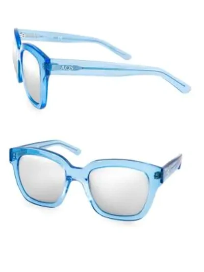 Shop Aqs Women's Rory 52mm Square Sunglasses In Blue