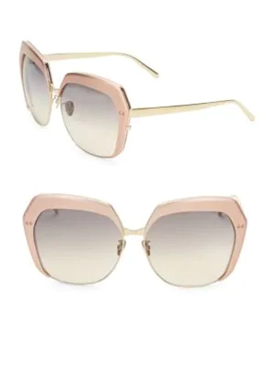 Shop Linda Farrow 62mm Pastel Butterfly Sunglasses In Pink