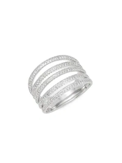 Shop Saks Fifth Avenue Diamond And 14k White Gold Midi Ring