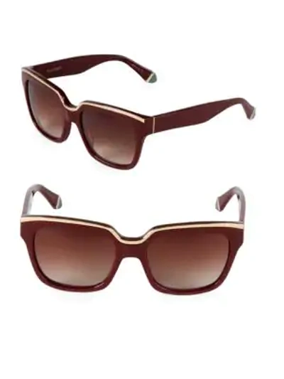 Shop Zac Posen 56mm Square Sunglasses In Maroon