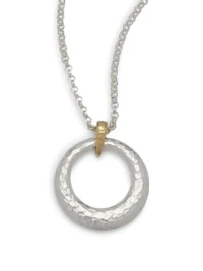 Shop Gurhan Hammered Pendant Necklace In Sterling Silver
