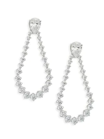 Shop Adriana Orsini Crystal Drop Earrings In Silvertone