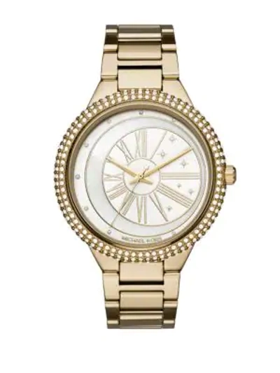 Shop Michael Kors Taryn Stainless Steel Bracelet Watch In Gold