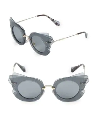 Shop Miu Miu 63mm Round Aviator Sunglasses In Grey