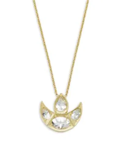 Shop Amrapali Chandrima Topaz & 18k Yellow Gold Crescent Necklace