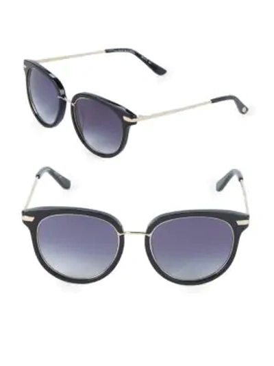 Shop Oscar De La Renta 51mm Square Sunglasses In Black Gold