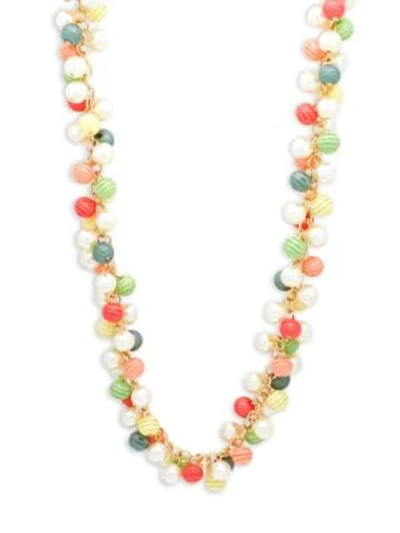 Shop Kenneth Jay Lane Multicolored Crystal Necklace In Multi Pastel