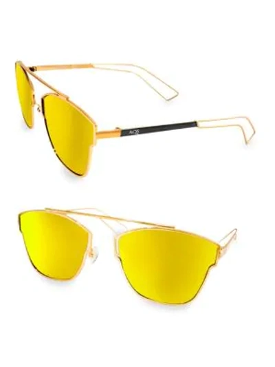 Shop Aqs Emery 59mm Square Sunglasses In Gold Black