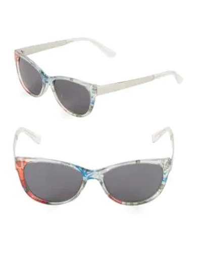 Shop Gucci 55mm Butterfly Sunglasses In Multi