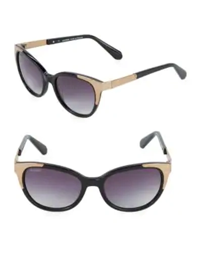 Shop Balmain Metallic 53mm Oval Sunglasses In Black