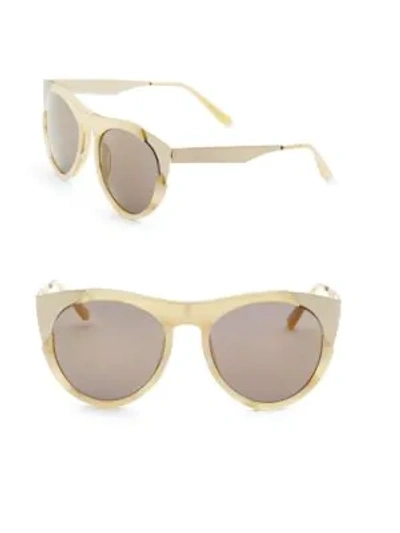 Shop Smoke X Mirrors Zoubisou, 53mm, Cat Eye Sunglasses In Brushed Gold