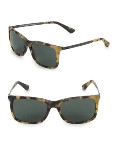 Shop Michael Kors 56mm Square Sunglasses In Matte Havana