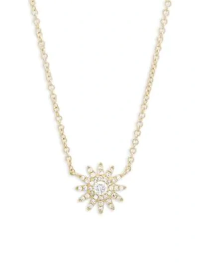 Shop Saks Fifth Avenue Diamond And 14k Yellow Gold Starburst Pendant Necklace