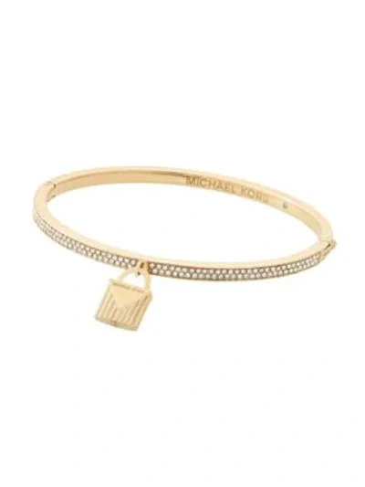 Shop Michael Kors Fashion Crystal And Stainless Steel Charm Bracelet In Gold