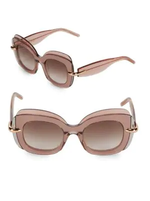 Download Pomellato 49mm Layered Butterfly Sunglasses In Shiny Transparent Modesens