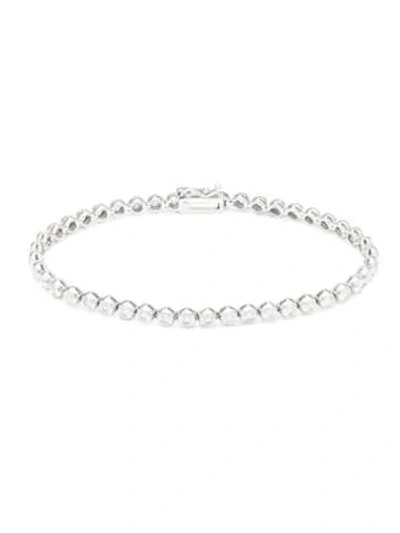 Shop Saks Fifth Avenue Diamond & 14k White Gold Bracelet In Silver