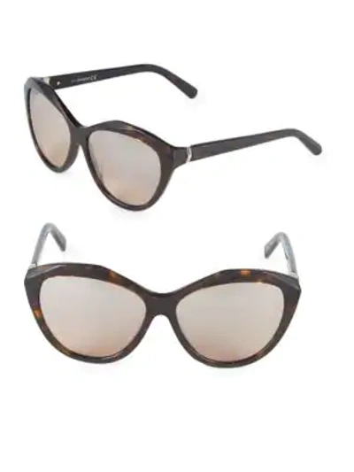 Shop Swarovski 54mm Crystal Cat-eye Sunglasses In Brown