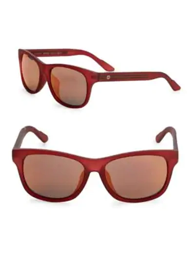 Shop Gucci 57mm Rectangle Sunglasses In Red