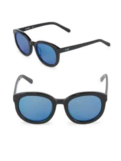 Shop Aqs Women's 51mm Round Sunglasses In Black
