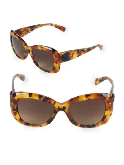 Shop Versace 54mm Butterfly Sunglasses In Light Havana