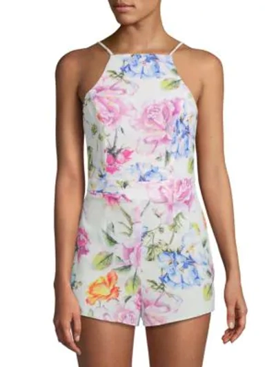 Shop Show Me Your Mumu Afton Tie-back Romper In Bright Floral