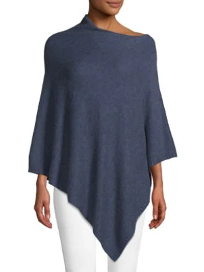 Shop La Fiorentina Asymmetrical Cashmere Poncho In Navy