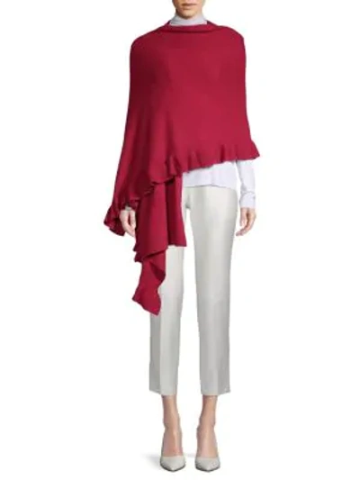 Shop Portolano Ruffle Cashmere Wrap In Red