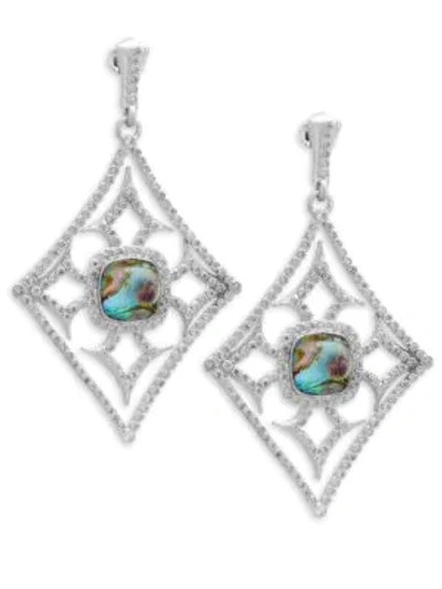 Shop Armenta New World Diamond & Gemstone Triplet Drop Earrings In Silver