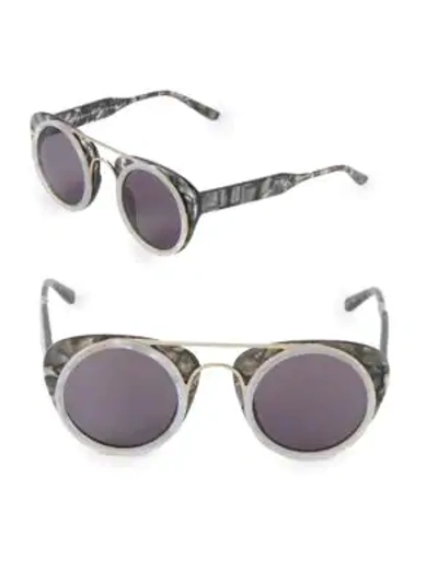 Shop Smoke X Mirrors Sodapop Iii 47mm Round Sunglasses In Dark Grey