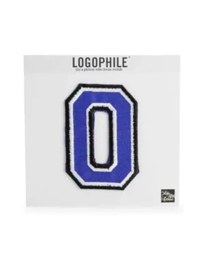 Shop Logophile Embroidered O Patch In Blue