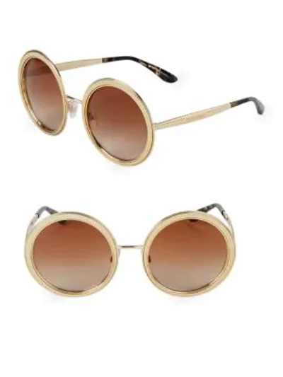 Shop Dolce & Gabbana Dg2179 54mm Round Sunglasses In Gold