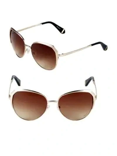 Shop Zac Posen Issa 57mm Oval Sunglasses In Gold