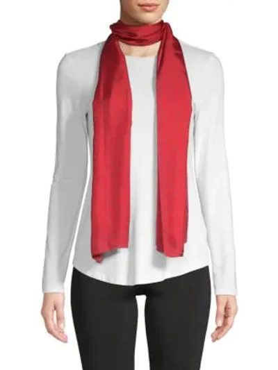 Shop Valentino Bandeau Silk Scarf In Rosso